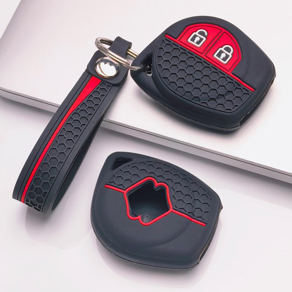 Silicone Car Key Fob Cover for Suzuki Swift Alto Jimny SX4 Vitara Ignis Celerio Dzire with Keychain Honeycomb Texture Anti Scratch Key Fob Protector