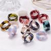 5Pcs 7Pcs Set New Ins Colorful Transparent Resin Acrylic Geometric Irregular Square Rings Sets For Women Girls Travel Jewelry