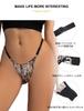 OhyeahLady Sexy Plus Leopard Print Ice Silk Adjustable Size 3XL Women's T-Back G-String, Size, Panties, High-Leg Panties, Lightweight, Butt-Shaping,