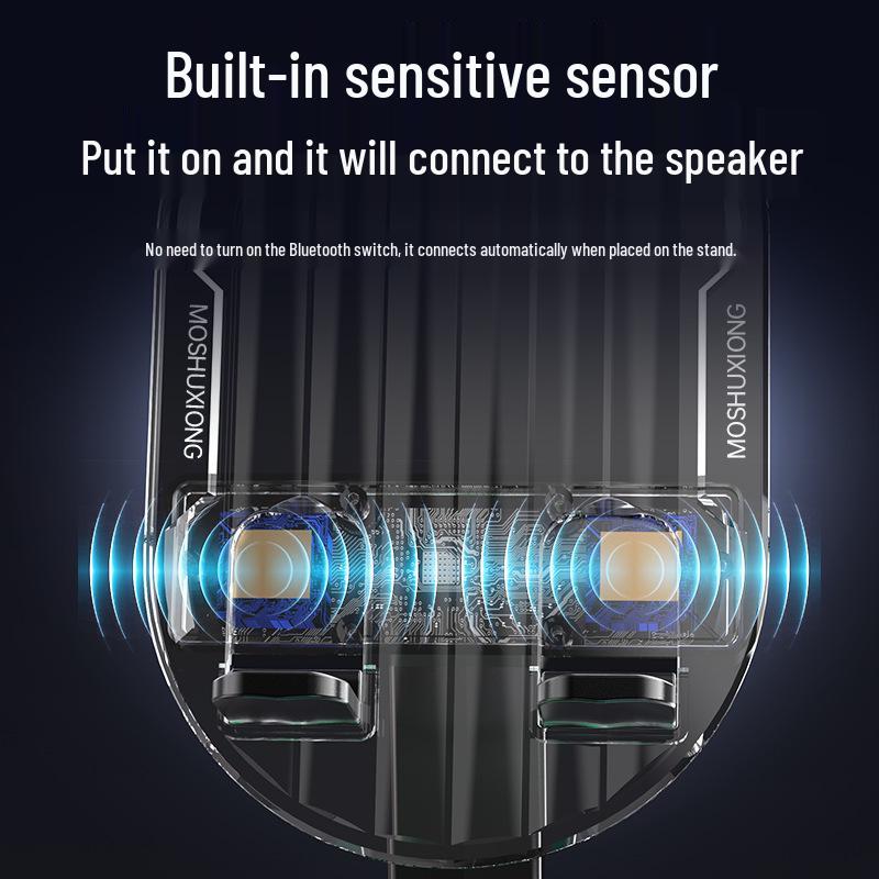 Smart Induction Stand: 5-in-1 Wireless Bluetooth Speaker & Vertical Tablet Charging Dock