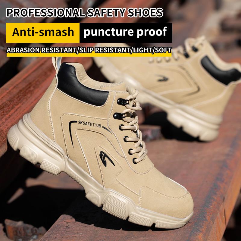 Fashion Sports Shoes Work Boots Puncture-Proof Safety Shoes Men Steel Toe Shoes Security Protective Shoes Tactical Botas