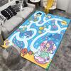 Cute Ocean-Themed Carpet with Mermaid, Dolphin, Fish, and Sea Life Suitable for use as an anti-slip for living room bedroom sofas