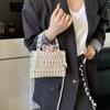 Fashion Foreign Style Handmade Imitation Pearl Woven Women's Handbag 25 Spring New Sweet Shoulder Messenger Bag