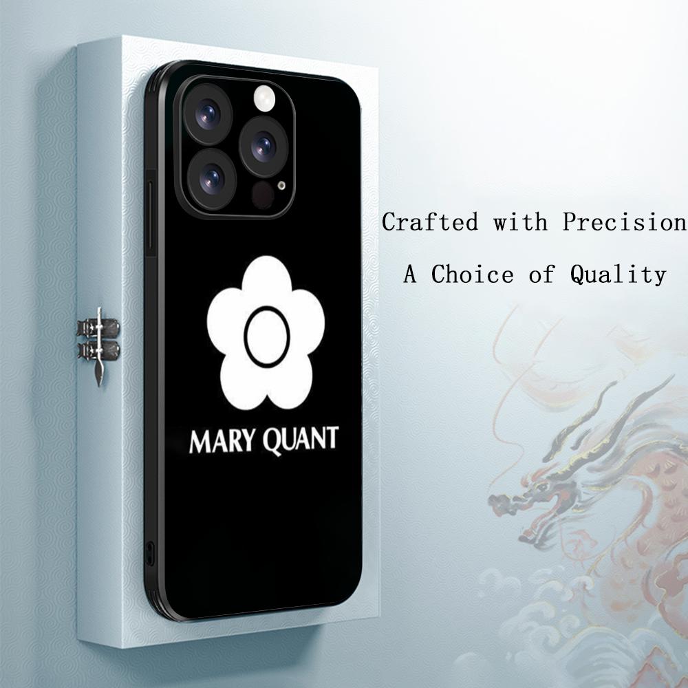 Japan art Mary quant fashion flower Phone Case For iPhone 17 16 e 15 14 13 12 Plus Mini Pro Max Soft black Shockproof Cover