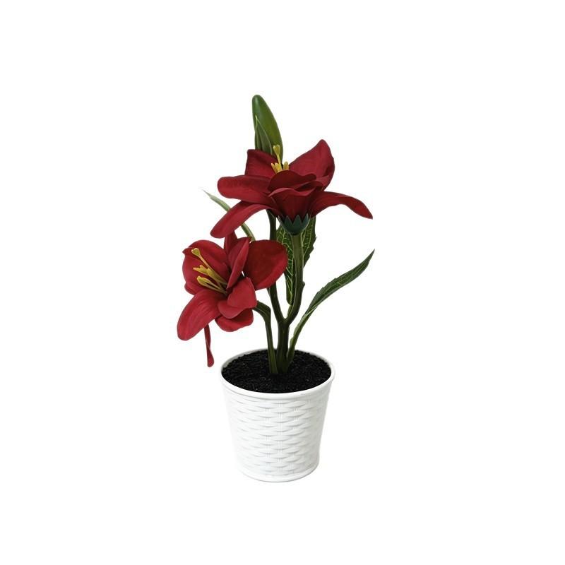 Lily Artificial Plant Decor For Home Office With Realistic Faux Flowers And Elegant Base