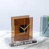 Nordic Style Flower-Insertable Clock Minimalist Square Table Clock Desktop Vase Clock  Living Room