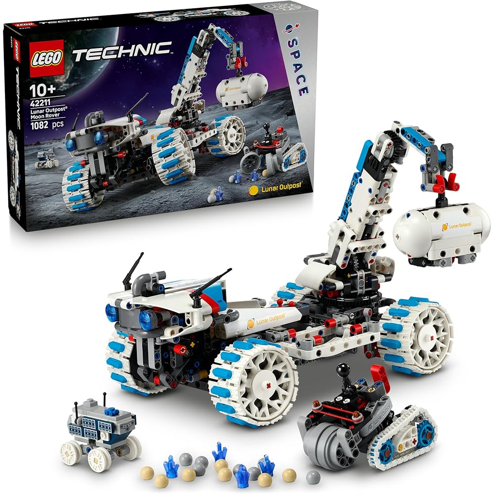 LEGO Technic Lunar Outpost Moon Rover Toy Building Set for Kids Ages 10-12 Space Exploration 42211