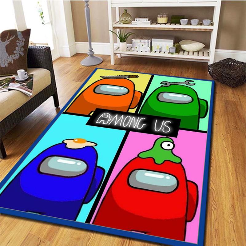 Tappeto Among Us per Soggiorno Camera da Letto Casa Decorazione Divano, Tappetino Antiscivolo per Giochi Bambini