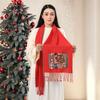 New Winter Cute Elk Christmas Printed Imitation cashmere Tassel Scarf  for Women Fashion Solid Thick Blanket Pashmina Shawl Wrap