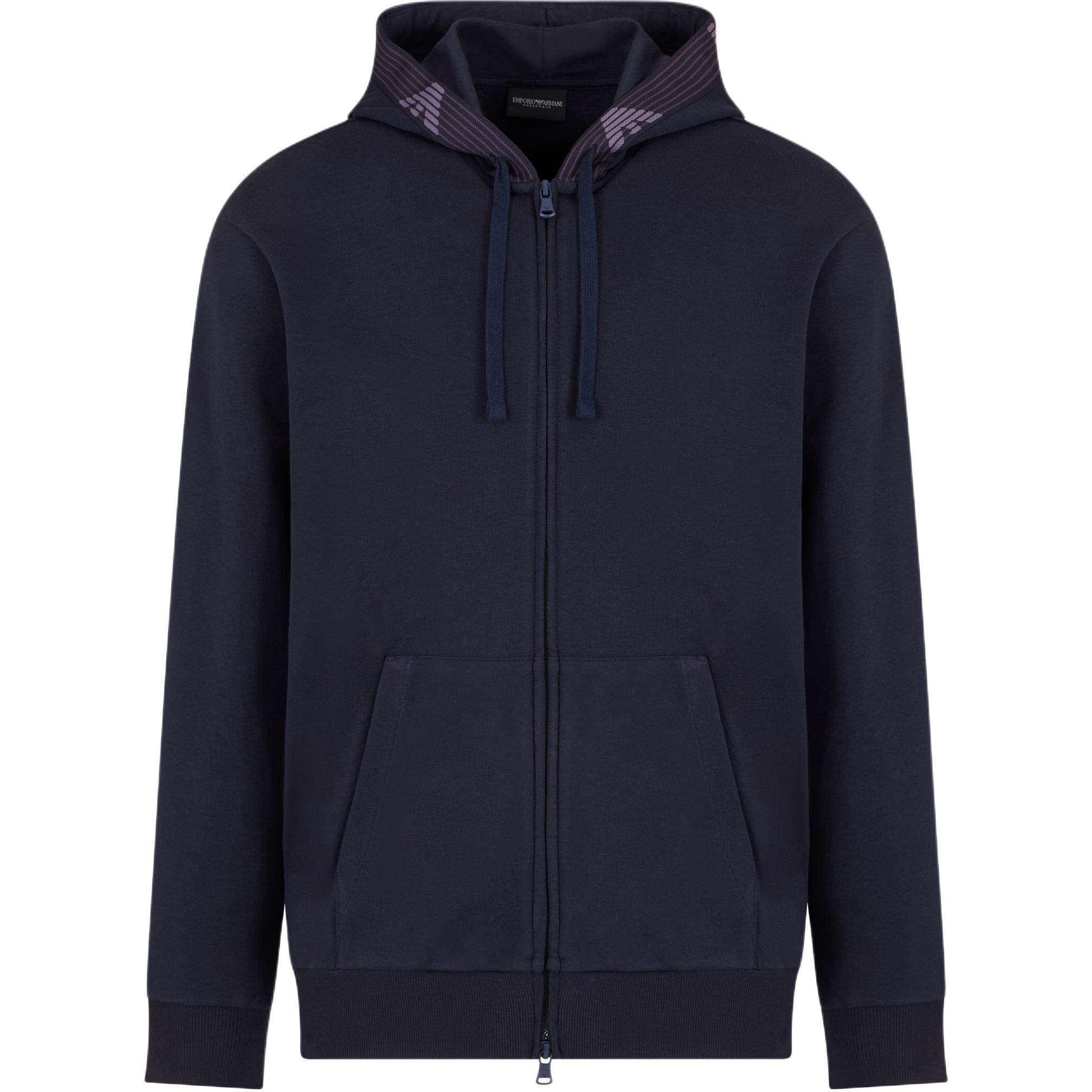 Emporio Armani Effen Kleur Rits Lange Mouwen Jas Heren jassen Marineblauw EM000523-AF10781-UB102 S