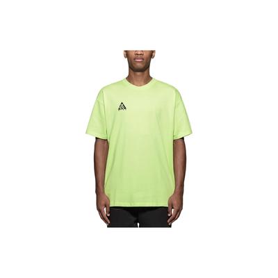 Nike Logo Print Short Sleeve T-Shirt Unisex Tops Yellow Green BQ7343-701