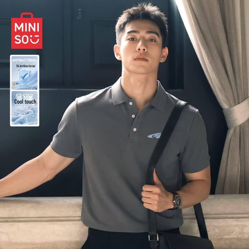 MINISO Men s Short Sleeve Loose Fit Polo Shirt 3XL