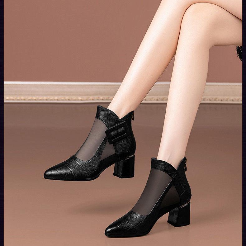 

Женские летние ботинки мартин сандалии уличные для отдыха дышащие на высоком каблуке 35