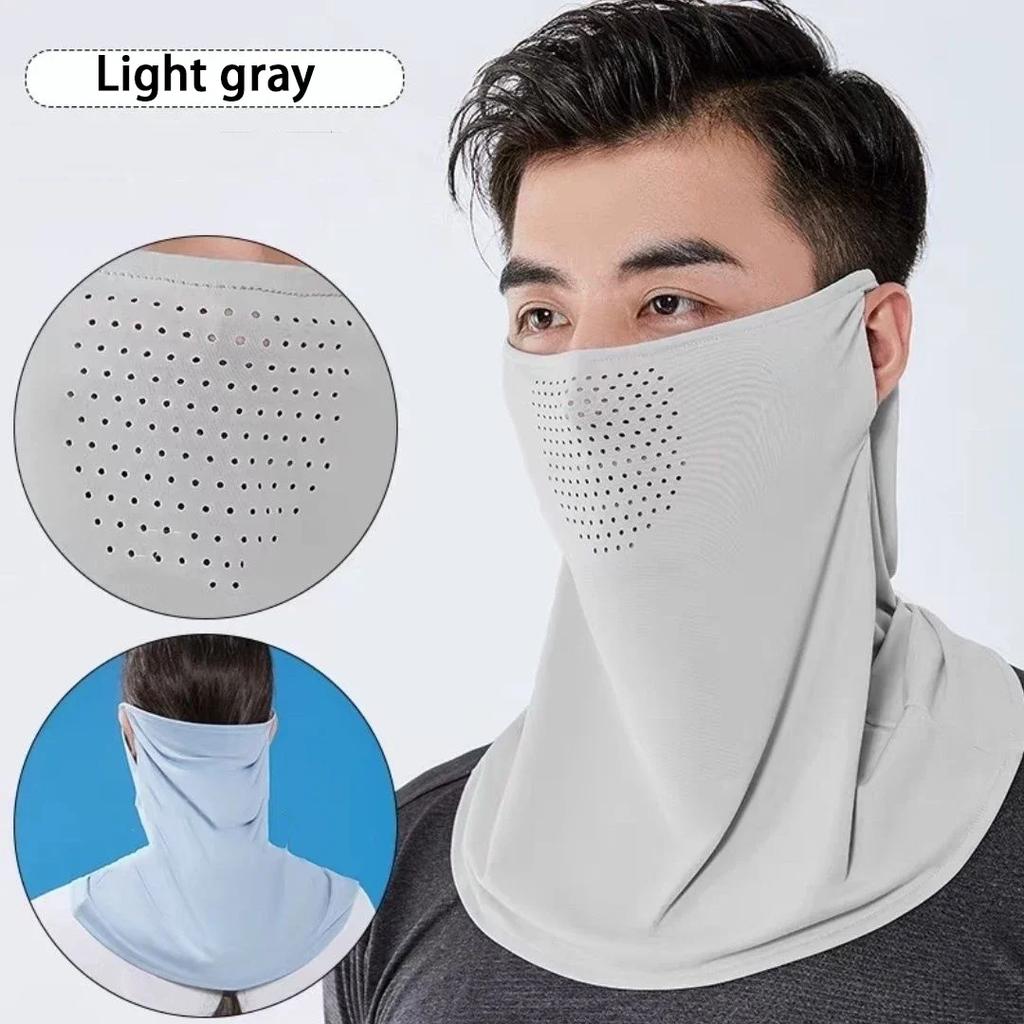 1Pc Ice Silk Sunscreen Masks for Men Women Summer Outdoor Cycling Hiking Breathable Cooling Face Cover Neck Wrap Balaclava Scarf