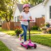 Three-Wheel Foldable Electric Scooter for Kids Aged 6-10 Years, Pink
