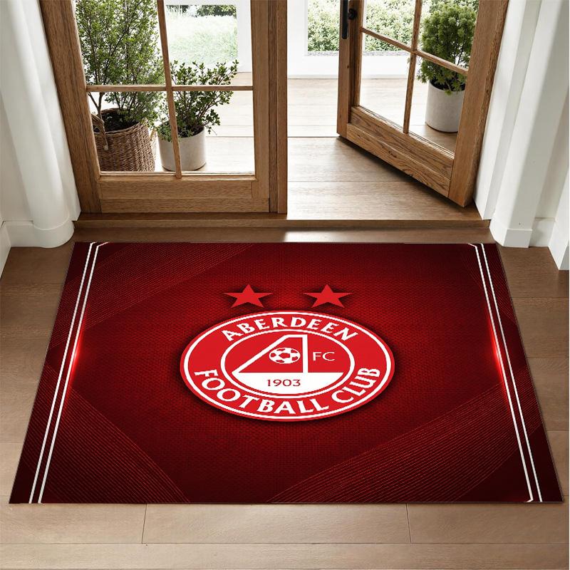 Aberdeen FC Design Crystal Velvet Rug Soft Decorative Mat for Bedroom Entrance