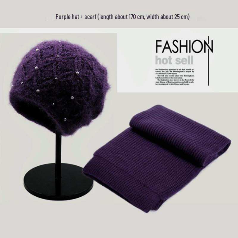 

Вязаная зимняя шапка-бини с жемчужной повязкой в корейском стиле – Теплая толстая шерстяная шапка ручной работы для женщин One Size