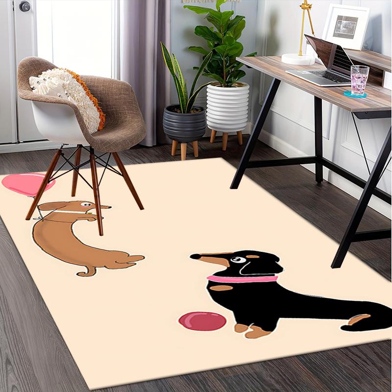 Dachshund Theme Chair Mat Office Carpet Oversized Rug for Home Decor, Sofa Mat, Desk Chair Mat, Gift Idea for Office and Living Room