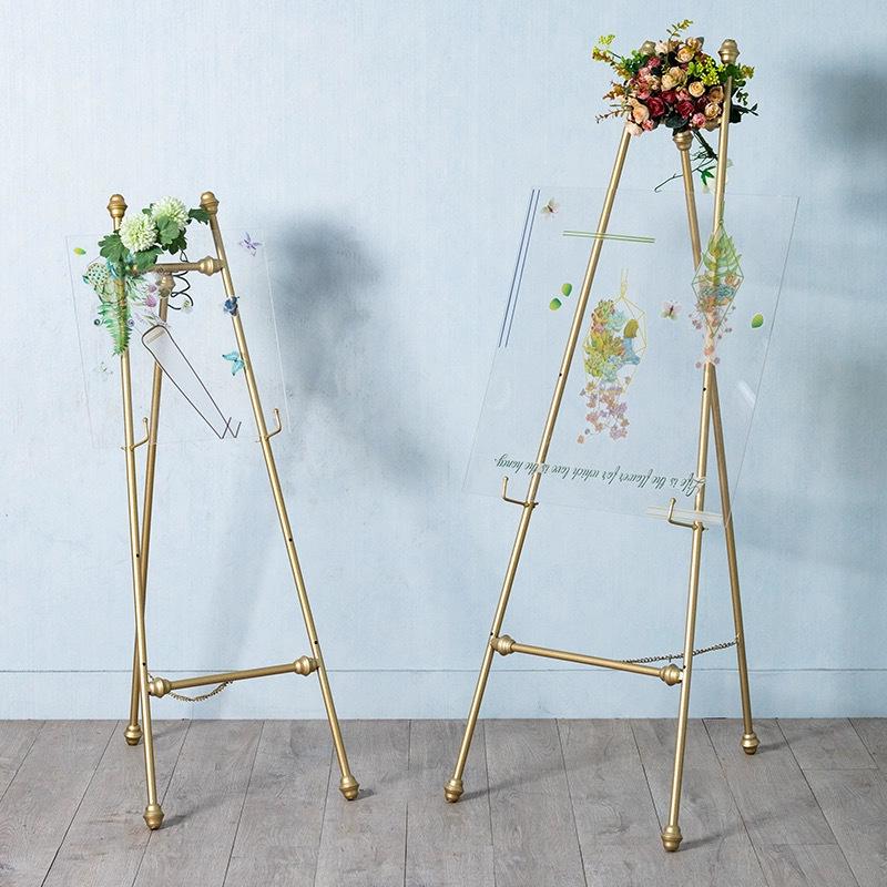 Luxury Nordic Wedding Welcome Photo Display Stand - Metal Easel Frame, Floor Standing.