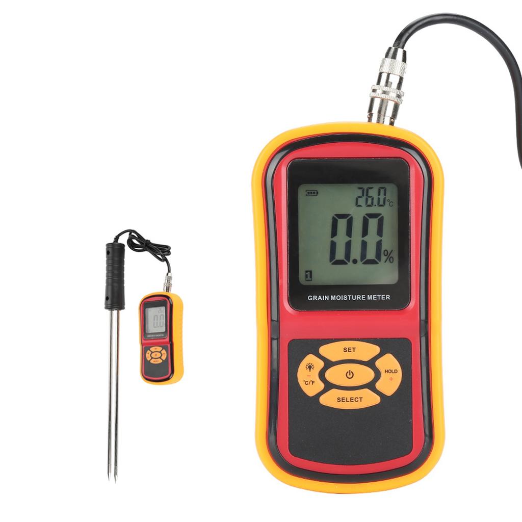 GM640 Portable Digital LCD Grain Moisture Temperature Meter for Wheat Rice Corn Bean