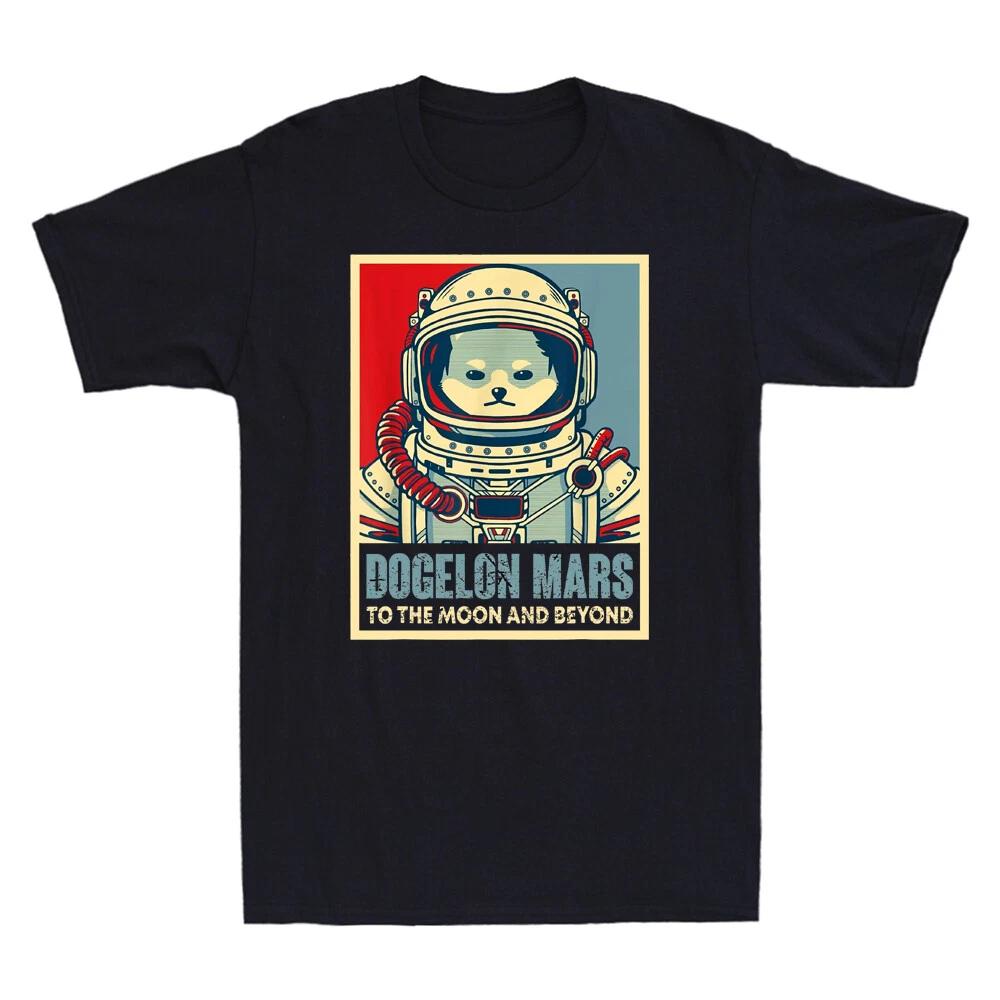 Dogelon Mars To The Moon And Beyond Astronaut   Vintage Men s T-Shirt Black L
