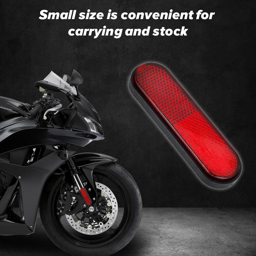 NTHREEAUTO Red Reflectors Motorcycle Safety Reflector Reflective Sticker Universal Compatible With Bicycle, Bike, Trailer, Cars, Trucks, Boat, ATV,