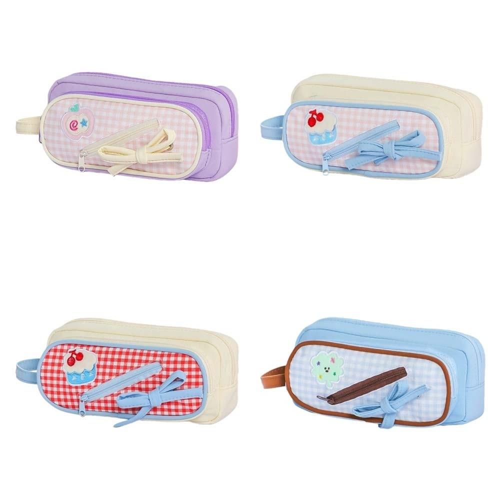 Embroidery Korean Fruit Pencil Case Handheld Pencil Pouch Ins Style Fashion Pen Bag  Student