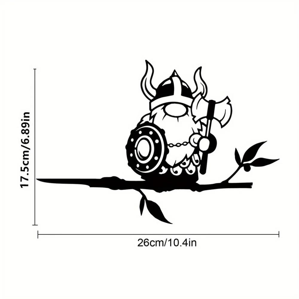 1pc Metal Viking Gnome Yard Decoration – Unique Metal Art for Garden, Tree, Backyard, and Outdoor Spaces. Perfect Garden Gift
