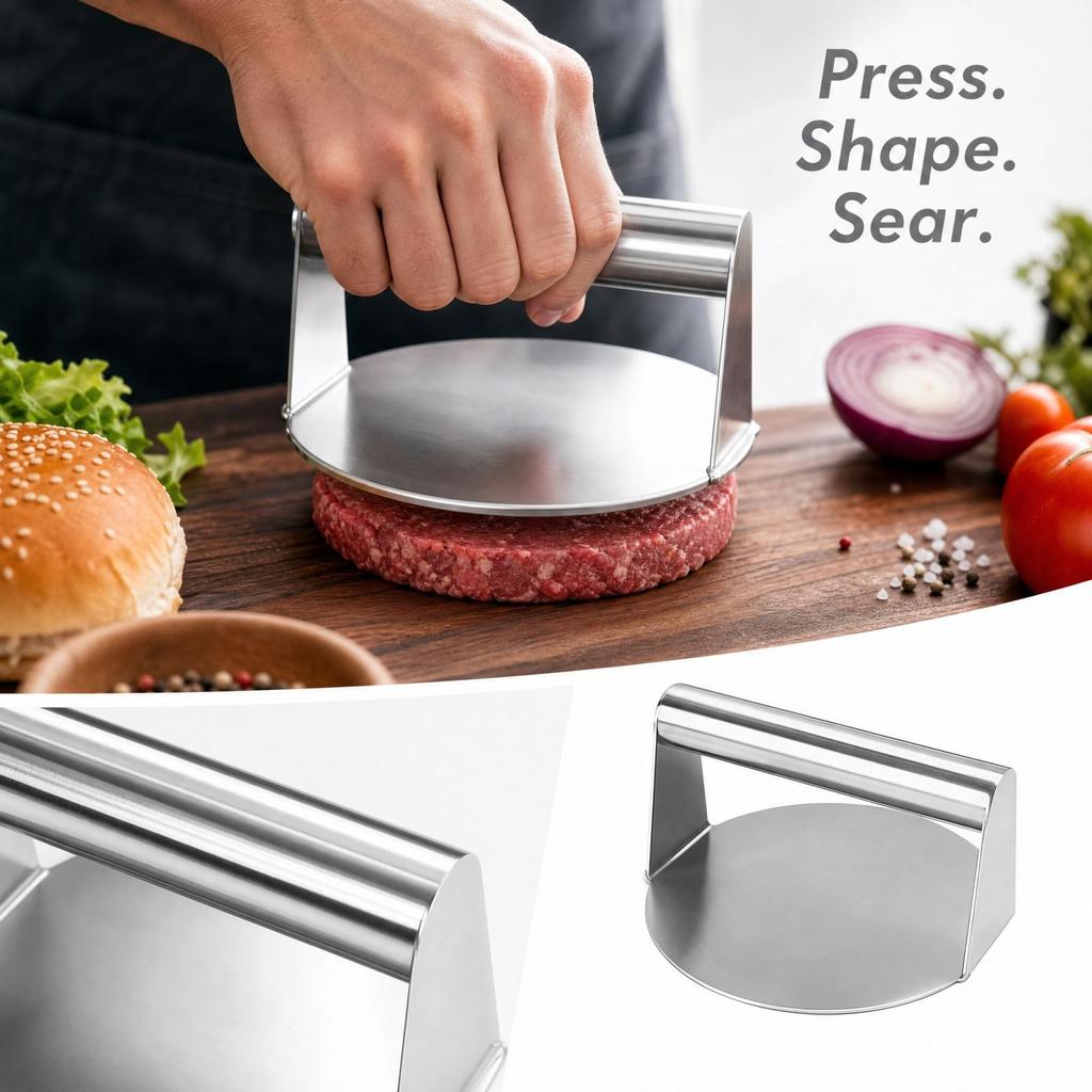 Round Patty Press for Homemade Burgers - Patty Maker Tool