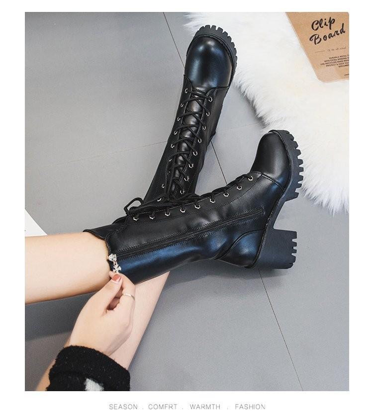 Мода 2024 Новые зимние мотоциклетные ботинки с пряжкой женские британские стильные — фото 6