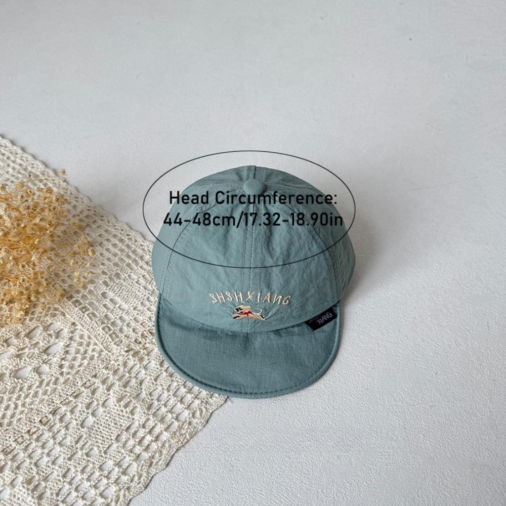 Soft Korean Style Puppy Baseball Cap Letter Embroidery Shading Hat Summer Sunhat Quick-dry Anti-UV Children's Hat Boy