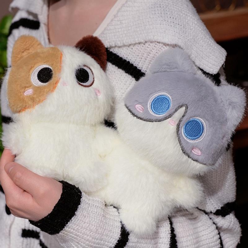 Small Super Cute Cat Plush Toy Doll Kawaii Stuffed Animal Black Cat Pillow Plushie Toys Birthday Christmas Gift for Kids