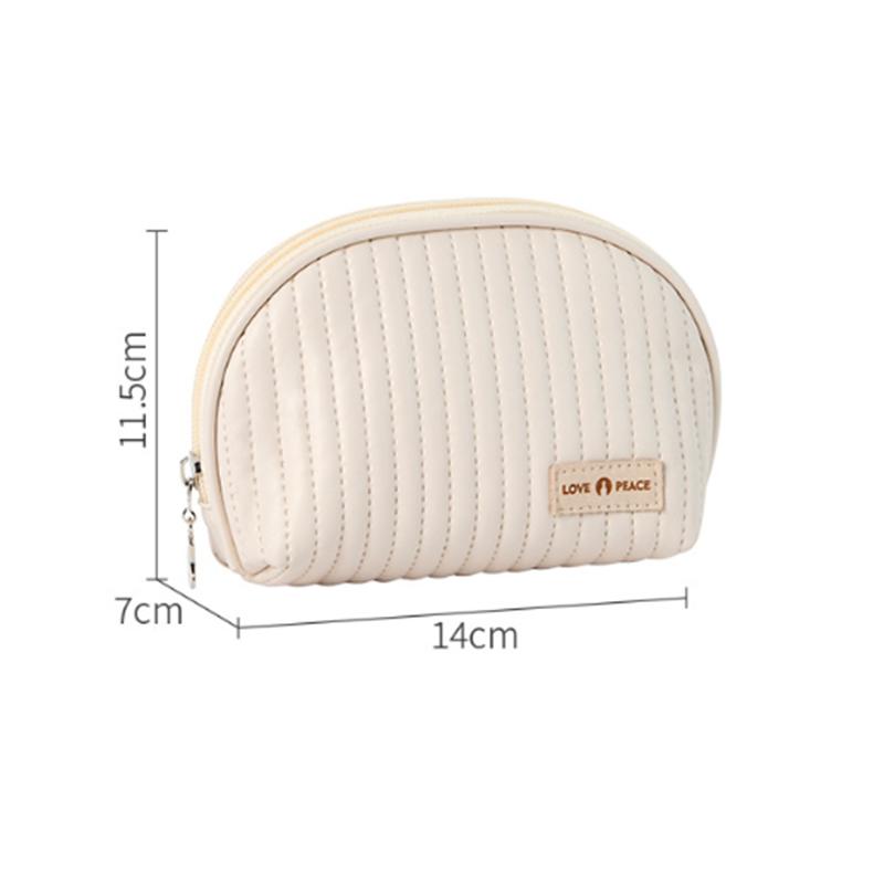 Stylish Waterproof Travel Cosmetic Bag For Women Half-Circle Cake Makeup Bag