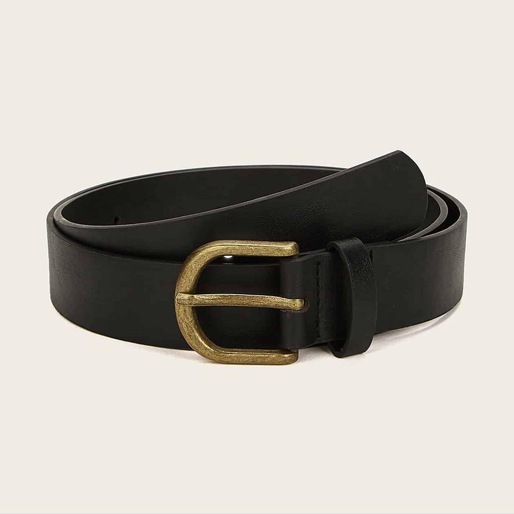 New Women's Belt Retro Hong Kong Style Simple and Versatile Daily Wear PU Belt Commuting Women's Belt