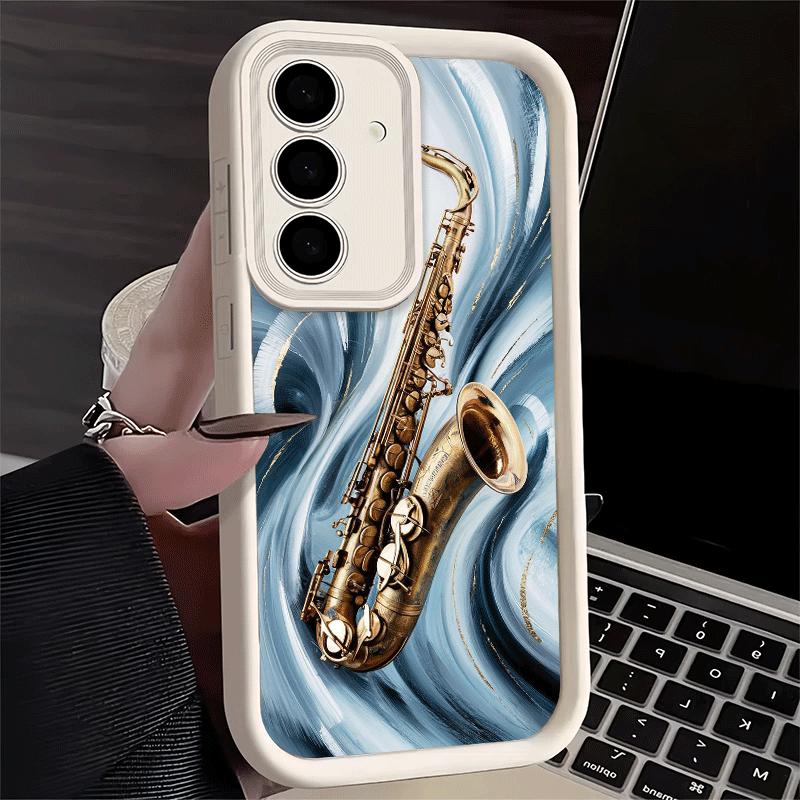 Phone Case for Samsung Galaxy A17 A16 A15 A14 A13 Saxophone Instrument Music A56 A36 A26 A55 A35 A25 A54 A34 A24 A53 A33 A23 A07