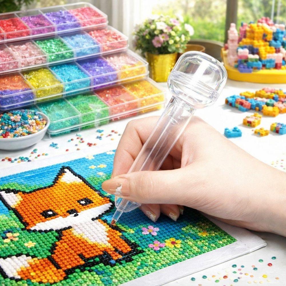 3D Pixel Puzzle Automatic Press Bead Pen Anti-slip Fuse Bead Pen Bead Dispenser  Miniature Artwork