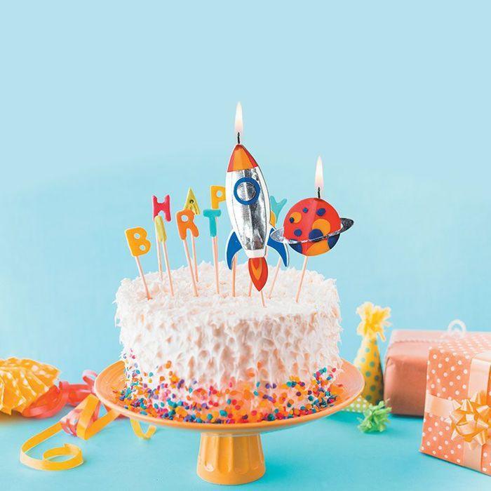 Kit DIY Bougies - GRAINE CREATIVE - Espace - 2 pcs - Fusée et Planète - Multicolore