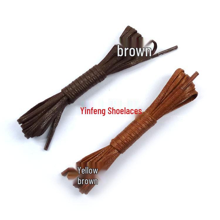 Black Flat Waxed Leather Shoelaces, 0.28cm Wide, Ideal for Boots & High-Tops