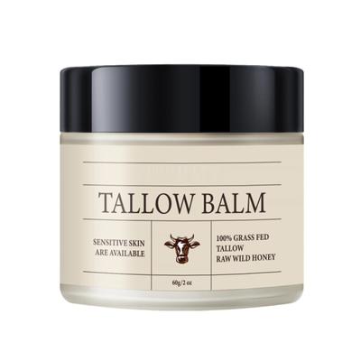 Balsam aus Rindertalg und Honig für die Haut. Natürliche Feuchtigkeitscreme. Feuchtigkeitsspendender Talgbalsam mit Honig und Bienenwachs. Mischung aus Talg von grasgefütterten Rindern und Wildhonig.
