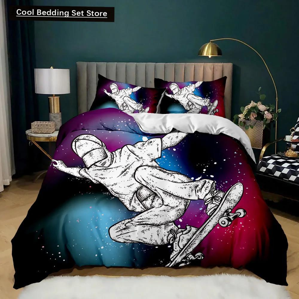 

Комплект постельного белья в стиле скейтборд, комплект постельного белья в стиле хип-хоп, разноцветный радужно-фиолетовый хиппи, абстрактный рисунок граффити, полиэстеровый чехол-одеяло EU single(135x200cm)