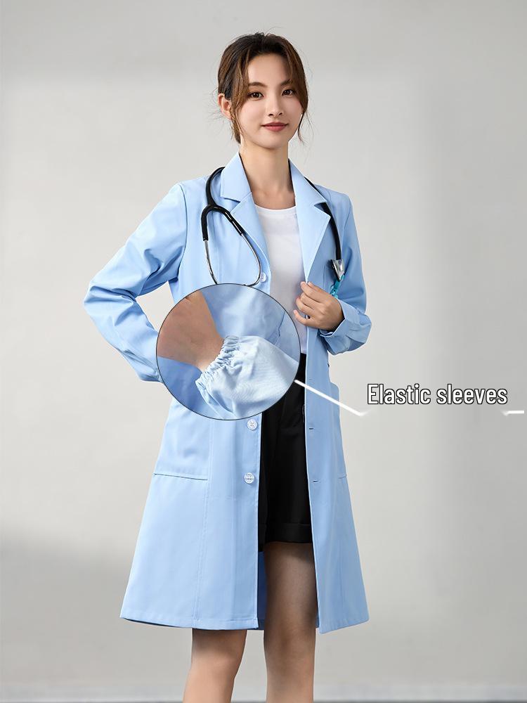 Saint Snowland Îmbrăcăminte medicală unisex: Halat Alb cu Mâneci Lungi și Scurte, Protecție Muncă Albastru pentru Utilizare Spitalicească și de Laborator