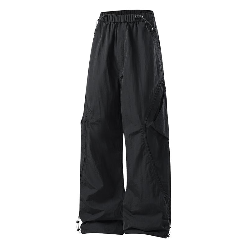 American Style Multi Pocket Straight Leg Outdoor Casual Assault Pants, Men s Wide Leg Paratrooper Pants, Multi Pocket Work Pants L