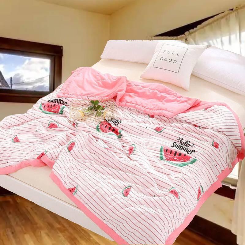 Washed Watermelon Printed Cotton Summer Air Conditioning Quilt For Bedroom Gift
