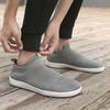 Men's Wide-head Casual Shoes Slip On Flying Woven Sneakers