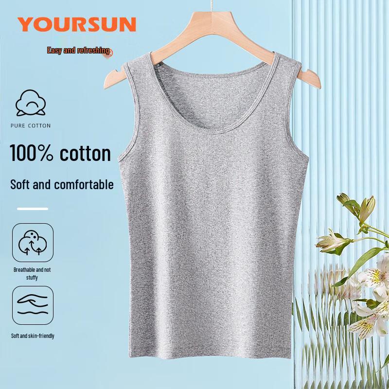 Women s 100% Cotton Round Neck Sleeveless Vest L