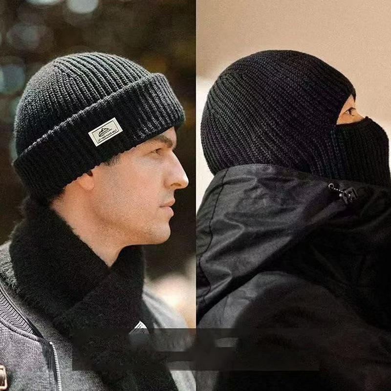 2 In 1 Balaclava Men Women Winter Warm Knitted Beanie Full Face Ski Hat Outdoor Cycling Ear Muff Cap Mountaineering Scarf
