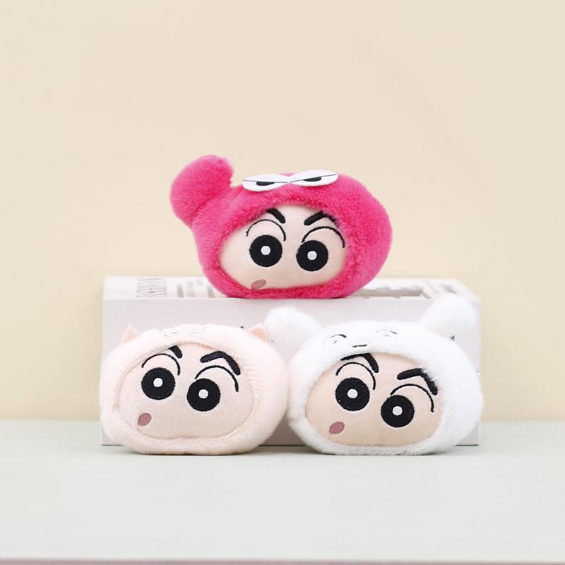 Adorable Shin-chan Plush Keychain Cute Sound-making Toy 8cm Soft Pp Cotton
