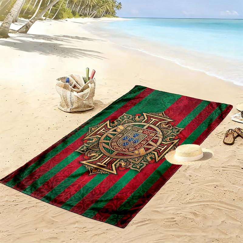 Royal Emblem Background beach towel beach Beach towel for vacation photos Outdoor pool towel quick-drying swim towel Absorbent bath towel Comfort