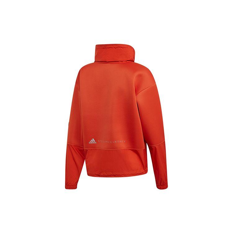 Adidas Drawstring Stand Collar Pullover Outdoor Running Sports Knit Sweatshirt Women Sweatshirt Rust-Red EA2201