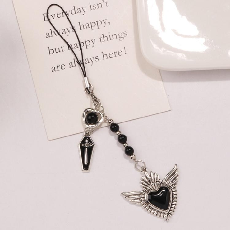 Versatile Phone Strap Angel Keychain Pendant Fashionable Heart Phone Lanyard